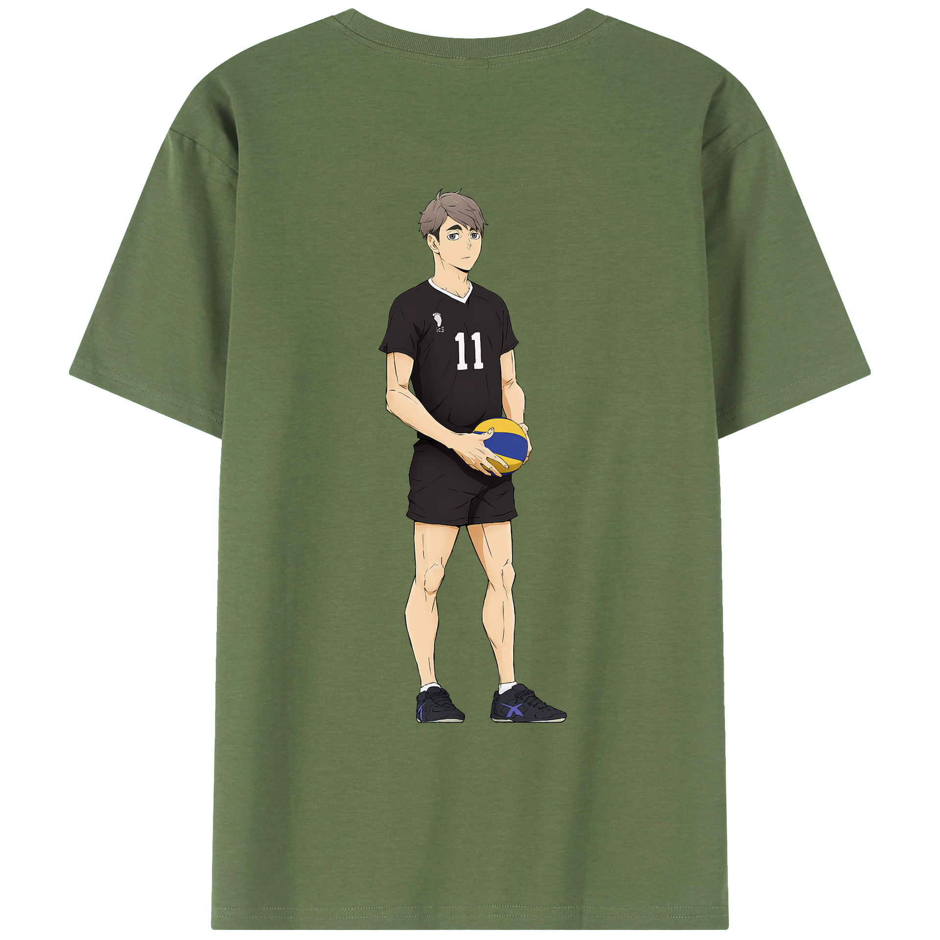 （画像用） ハイキュー!! Haikyu!! 綿100％ メンズ半袖Tシャツ（バックプリント） 通気性